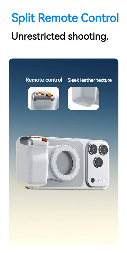 Magnetic Phone Camera Shoot Hand Grip Zoomable Smart Phone Holder Shooting Aid Remote Control Handle For Iphone Android Phone