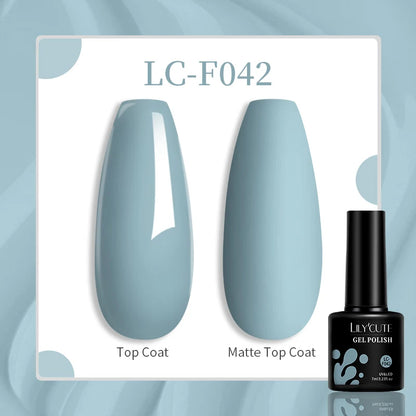 LILYCUTE 7ml White Color Gel Nail Polish Semi Permanent UV Gel Polish Gorgeous Full Coverage Soak Off UV LED Nail Gel Varnishes