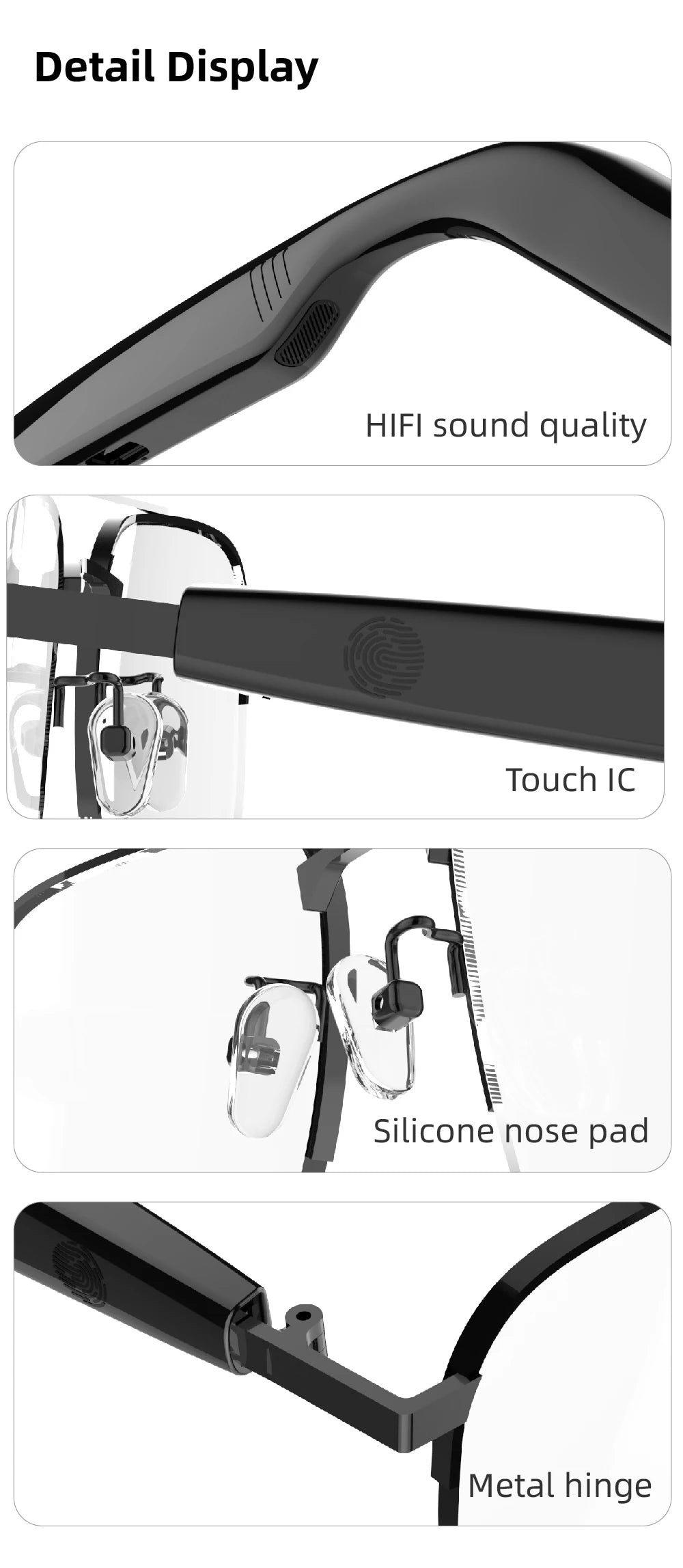 New Styles Fashion SG-15 Pro Smart Glasses Anti Blue Light Audio Glasses Portable Music Stereo For Sports Riding Sunglasses