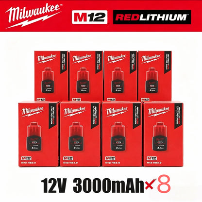 Original Milwaukee M12 battery 12V  3AH, M12HB2, M12HB3 M12-18FC charger 48-11-2402 48-11-2411 Milwaukee power tool battery
