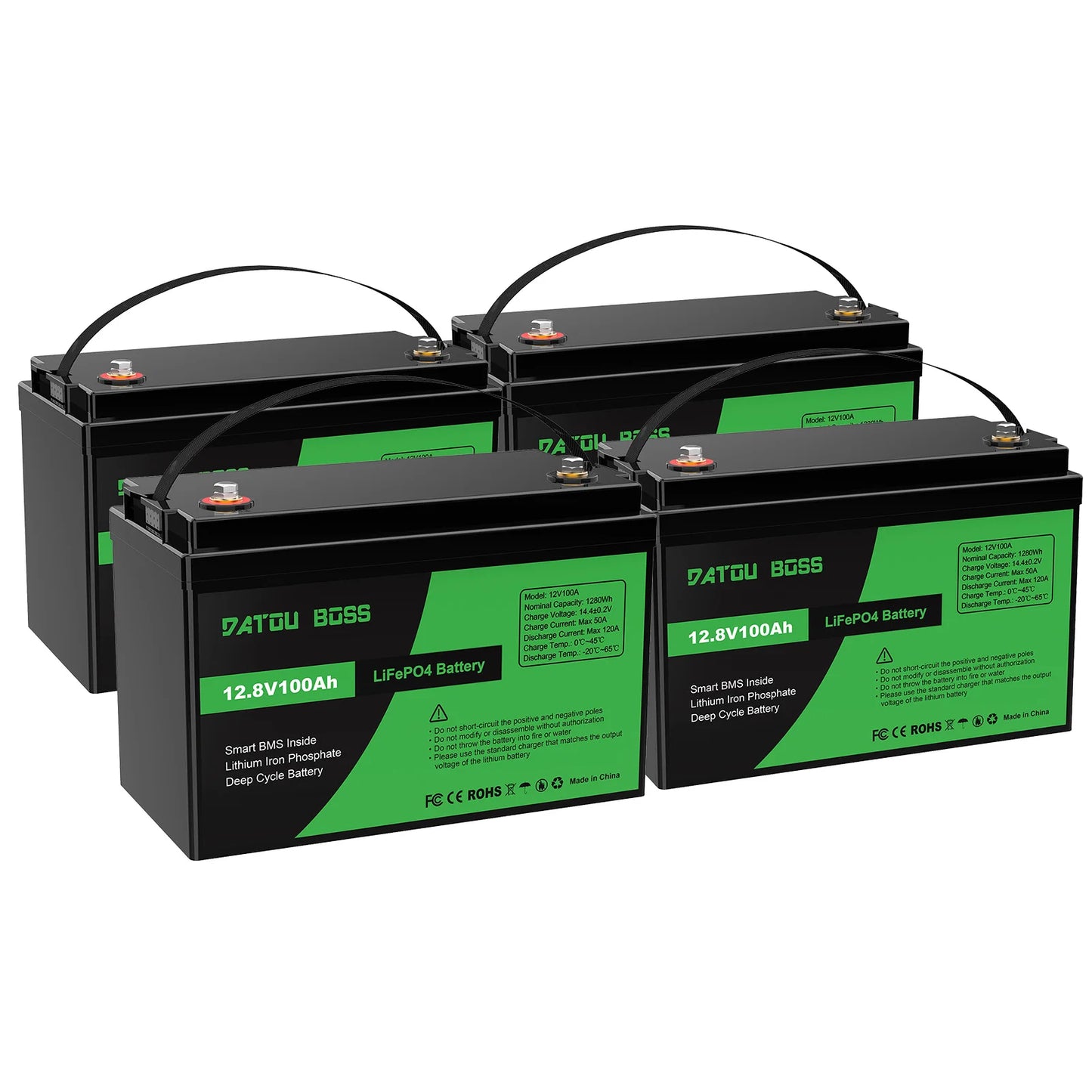 DTOUBOSS Original Lithium Rechargeable LiFePO4 For Solar System RV Outdoor Travel Home BMS 12V 100Ah U.S. Warehouse NO TAX