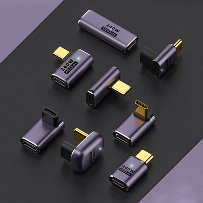 5A Type-C OTG Adapter 240W Fast Charging Data Converter USB4.0 40Gbps Support 8K 60Hz USB C 90/180 Degree Elbow Adapter