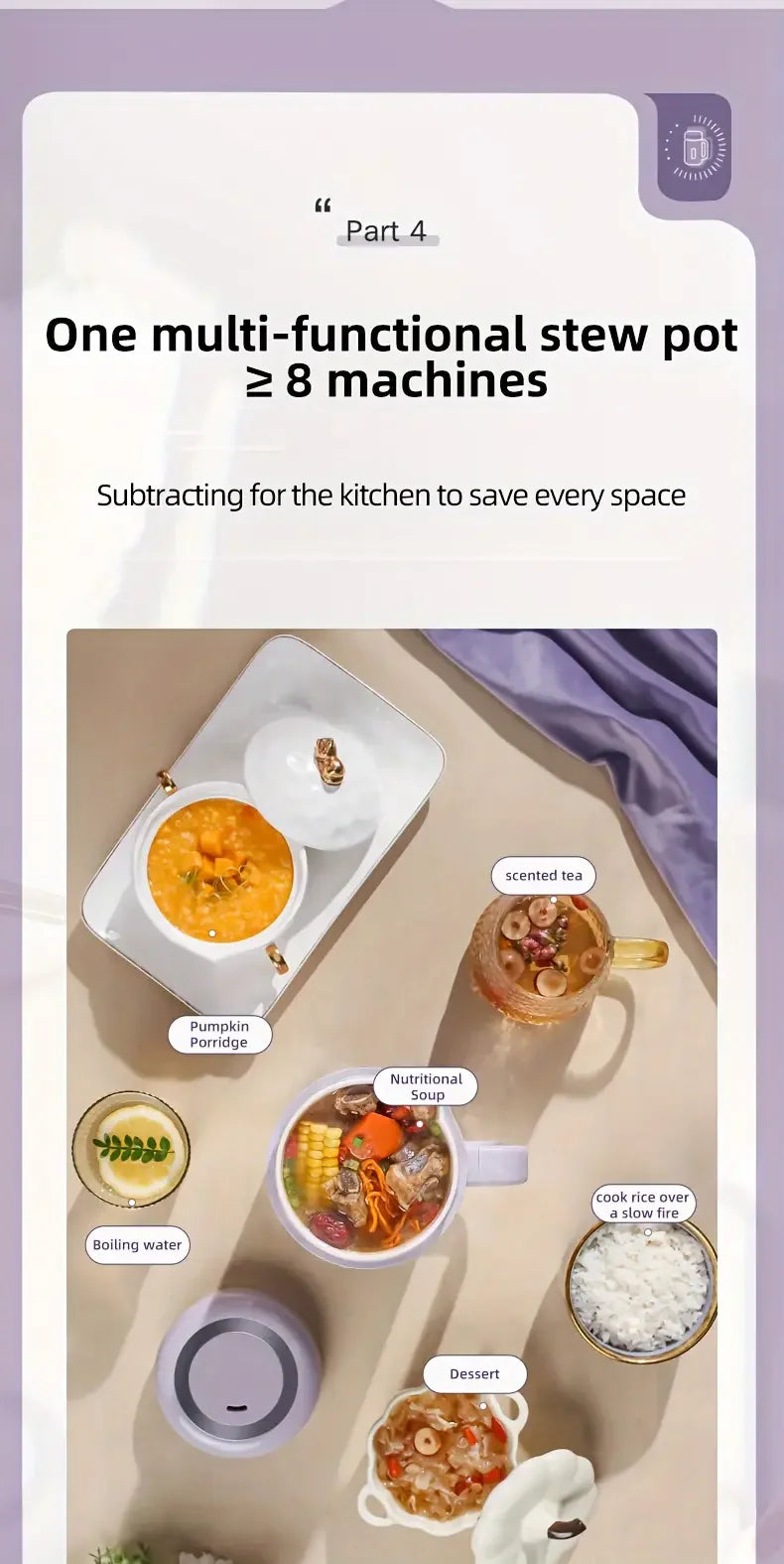 220V /110V Fully Automatic Mini Stew Pot Porridge Pot Household Electric Stew Pot Ceramic BB Soup Porridge Cooker EU/US Plug