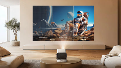 BYINTEK R90 Max 1080P Projector 4K Full HD DLP 2200 ANSI Lumens Android TV 13.0  3D 4K Supported Smart  Home Theater  Projector
