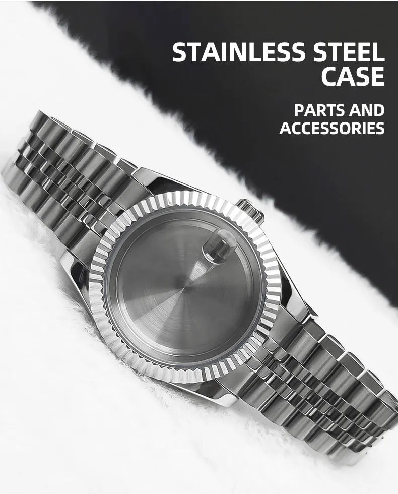 Neiton 36mm/40mm Sapphire Glass For Men Watch Case Fit NH36 NH34 NH35Movement FashionWaterproof Jubilee Stainless Steel