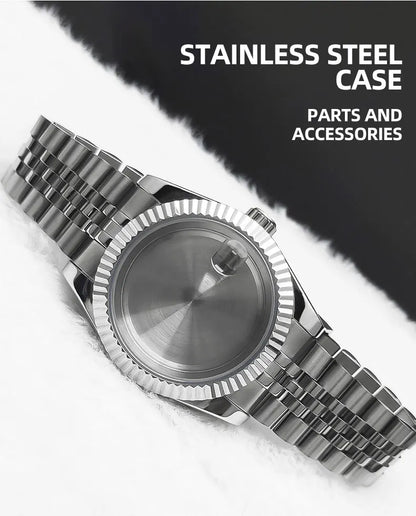 Neiton 36mm/40mm Sapphire Glass For Men Watch Case Fit NH36 NH34 NH35Movement FashionWaterproof Jubilee Stainless Steel