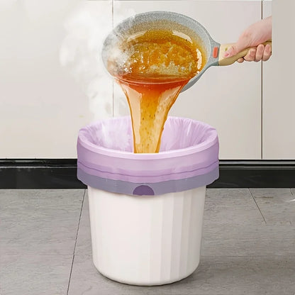 Purple Drawstring Trash Bags 100-Pack Thick Leak-Proof Disposable Garbage Bags for Kitchen Bathroom Home Trash Cans