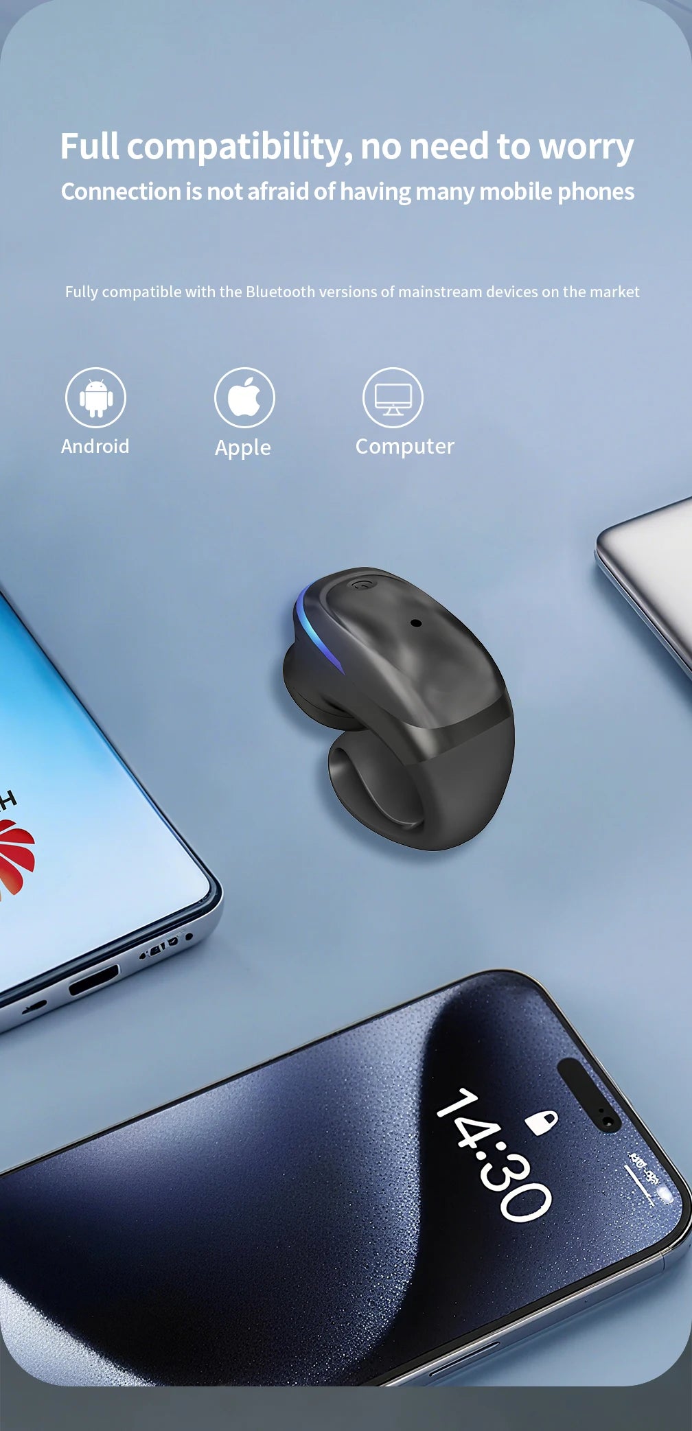 BT  Earphone Clip On Monaural Inear Motion Stereo Bone Conduction Gd28 Business Wireless Earphone Mini Monaural Tws