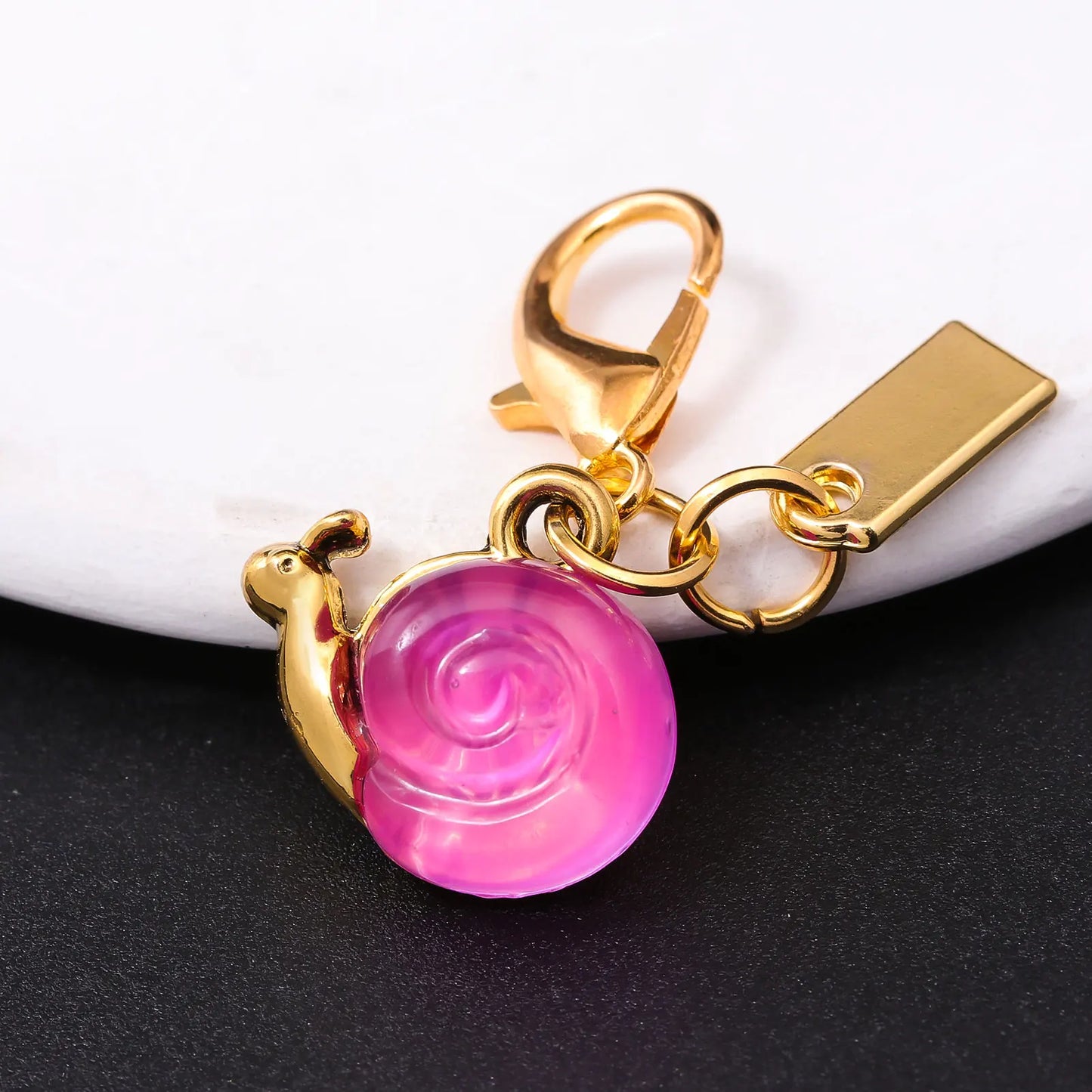 Pink Small Snail Bag Pendant Keychain Creative Cute Animal Charms Fashion Accessory for Women School Students Mother's Day Gift