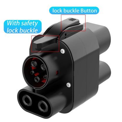 Unirise CCS2 To CCS1 EV Adapter 250kW 250A 1000v DC+AC Charger Connector CCS Combo 2 to CCS1 Fast Electric Car Charging Adapter