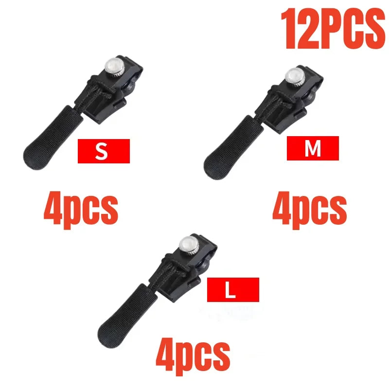 3-12Pcs Universal Zipper Repair Kit Quick Instant Detachable Zipper Head Replacement Zipper Slider Pull Jacket Bags Coat DIY Sew