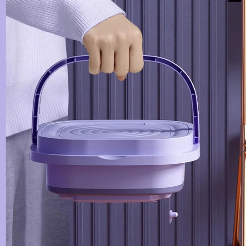 8L Portable Mini Foldable Washing Machine with Spin Dryer Compact Sock Underwear Washer for Travel Dorm Home Use Washing Machine