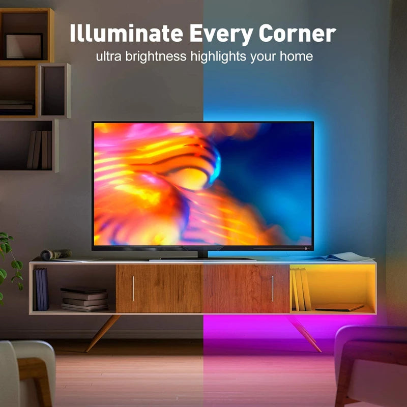 USB LED Strip Lights Bluetooth App Control LED Lights for TV RGB 5050 Flexible Ribbon Diode Tape TV Backlight Room Decoration