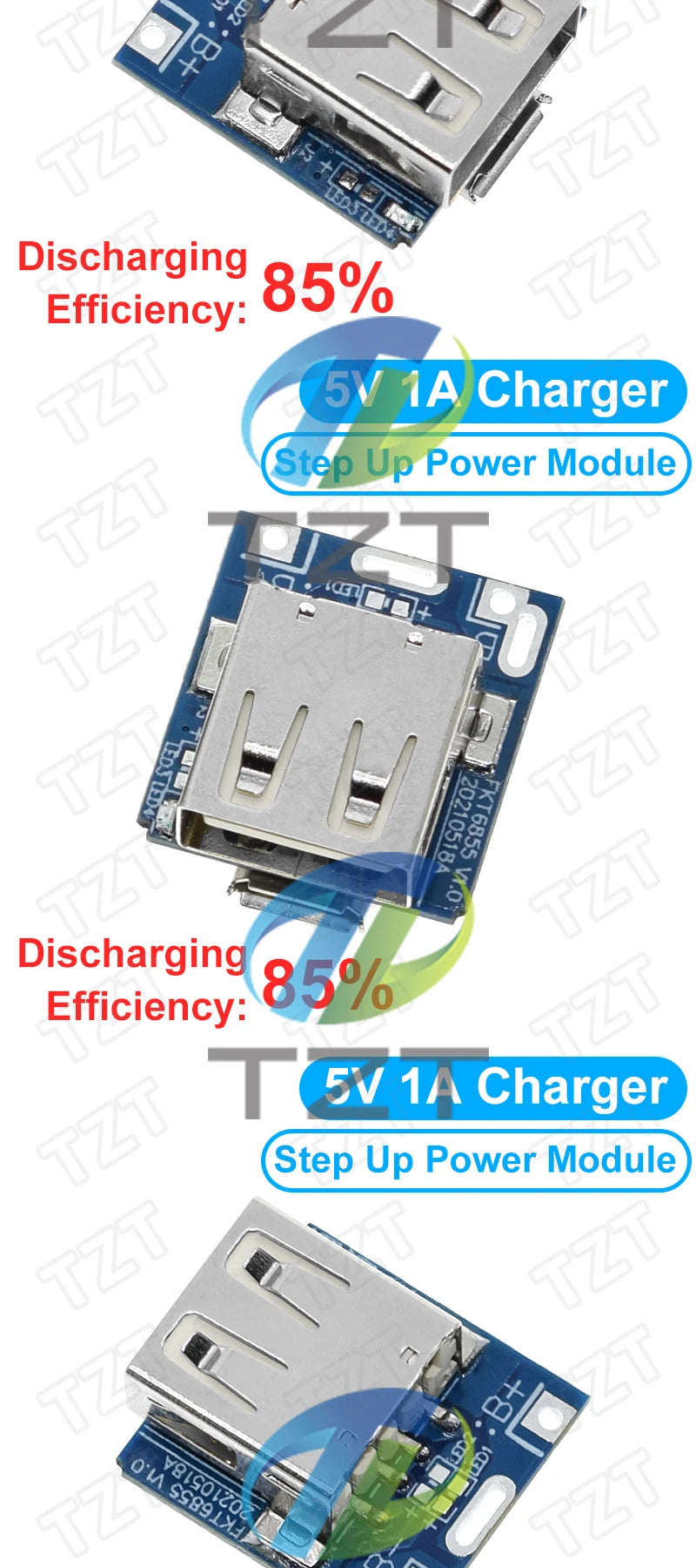 GREATZT 5V Boost Converter Step-Up Power Module Lithium Battery Charging Protection Board LED Display USB For DIY Charger 134N3P