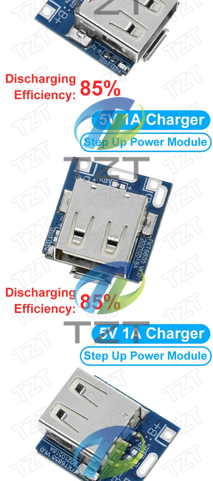 GREATZT 5V Boost Converter Step-Up Power Module Lithium Battery Charging Protection Board LED Display USB For DIY Charger 134N3P