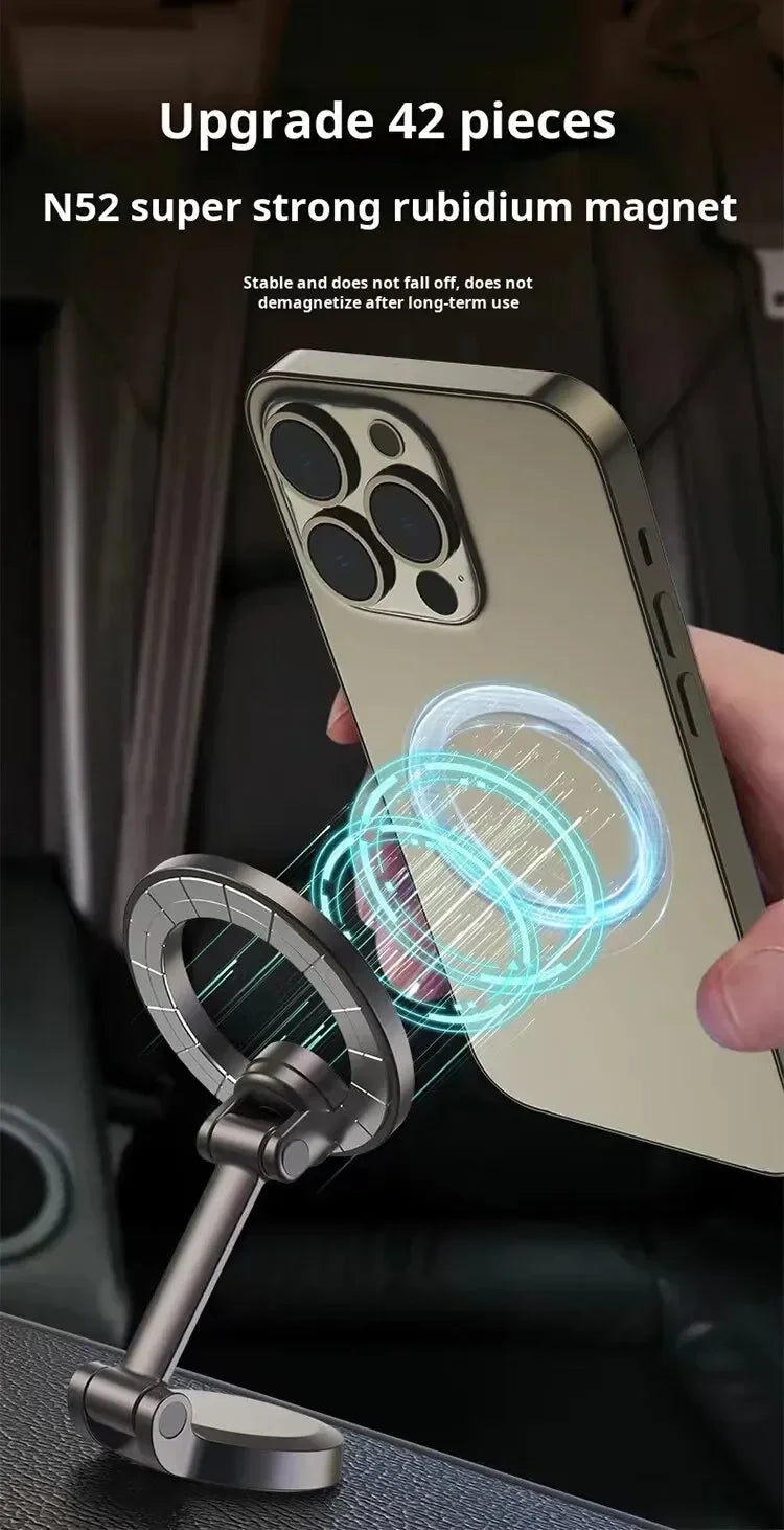 Magnetic Car Phone Holder Support Foldable Desktop Smartphone Mount Stand For Magsafe iPhone 16 15 14 13 12 For Samsung Xiaomi
