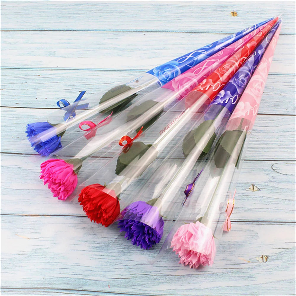 1PC Creative Mother's Day Gift Soap Carnation Bouquet Teacher's Day Single Flower Bouquet Scented Artificial Flower Home Decor