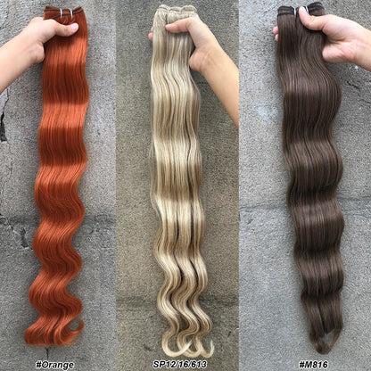 Magicae 30Inch 200g/Pc Chocolate Ombre Brown Orange Blond P27/613 Bio Body Wave Grey High Temperature Synthetic Hair Extension