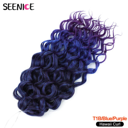 18 24“Synthetic Deep Wavy Twist Crochet Hair Afro Curls Water Wave Crochet Braids Ombre Brown Braiding Hair Extensions For Women