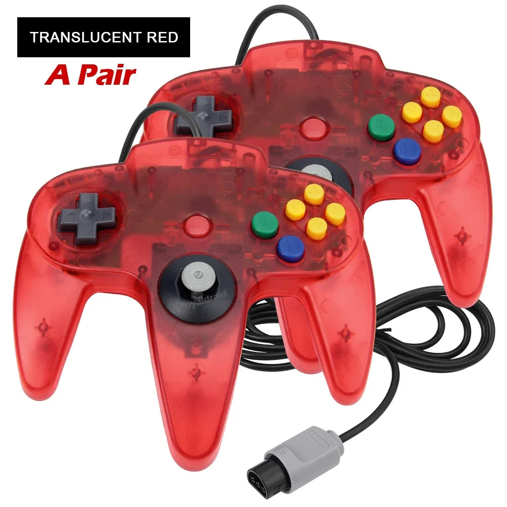 2PCS/Pair For N64 Controller Classic Wired Remote Control Gamepad Gaming Joystick Retro Video Game Joypad for N64 Console Access