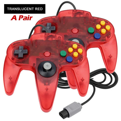 2PCS/Pair For N64 Controller Classic Wired Remote Control Gamepad Gaming Joystick Retro Video Game Joypad for N64 Console Access
