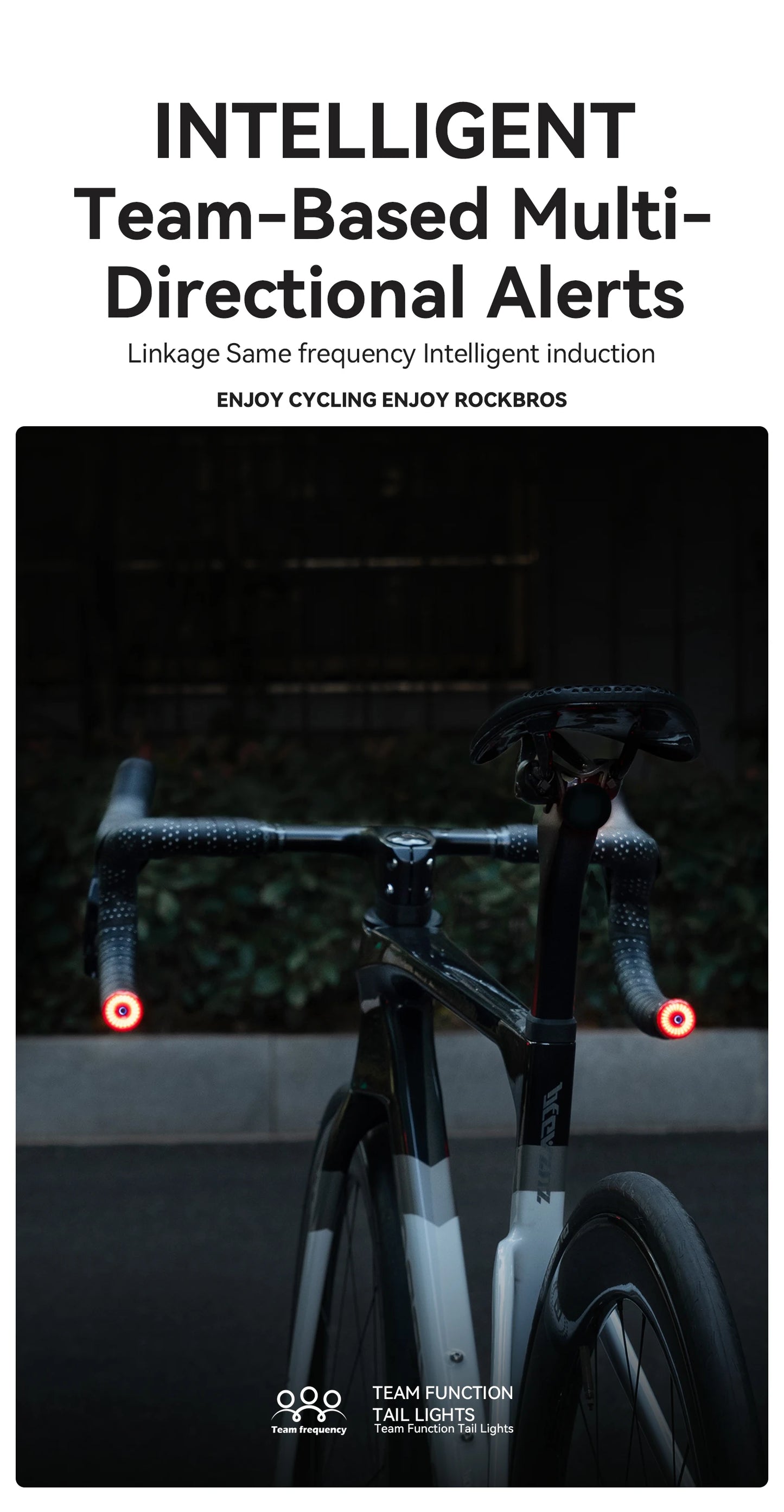 ROCKBROS Bike Handlebar Light LED Bicycle Waterproof Rechargeable Road Bike Handlebar End Plug Warning Taillight Bike Accessory