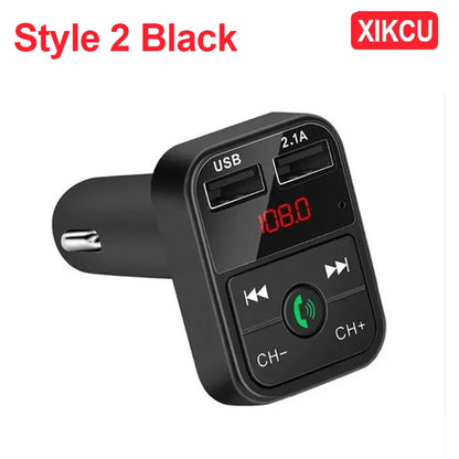 XIKCU LED MP3 Bluetooth FM Audio Receiver Hands-Free Bluetooth 5.0 Transmitter 2.1A 3.1A QC3.0 Type C Dual USB Car kit Charger