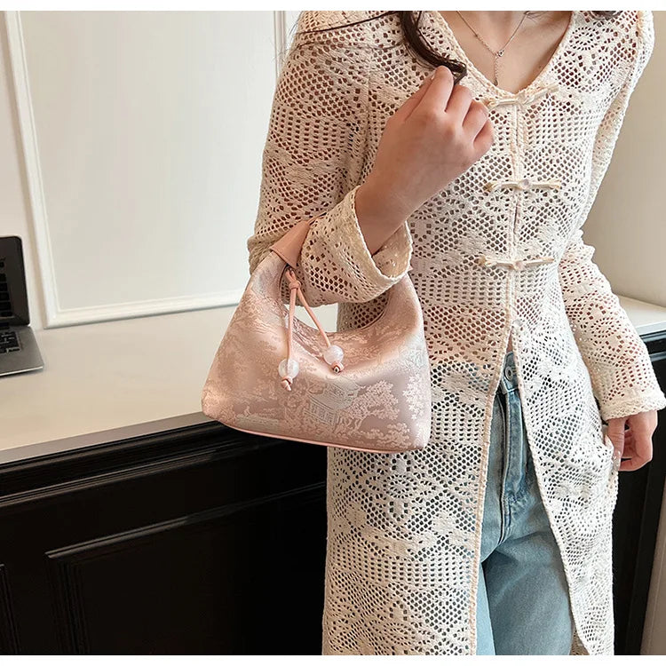 Fashionable Chinese Embroidery Handbag Brand Versatile Shoulder Bag 2026 New Chinese Style Tote Bag Trend Designer Travel Wallet