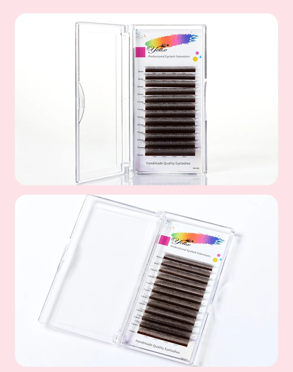 Yelix Brown Eyelashes W Shaped Eyelash Extensions Single Tips 2D 3D 4D 5D Premade Fans Lahses Soft Natural Individual Lahes
