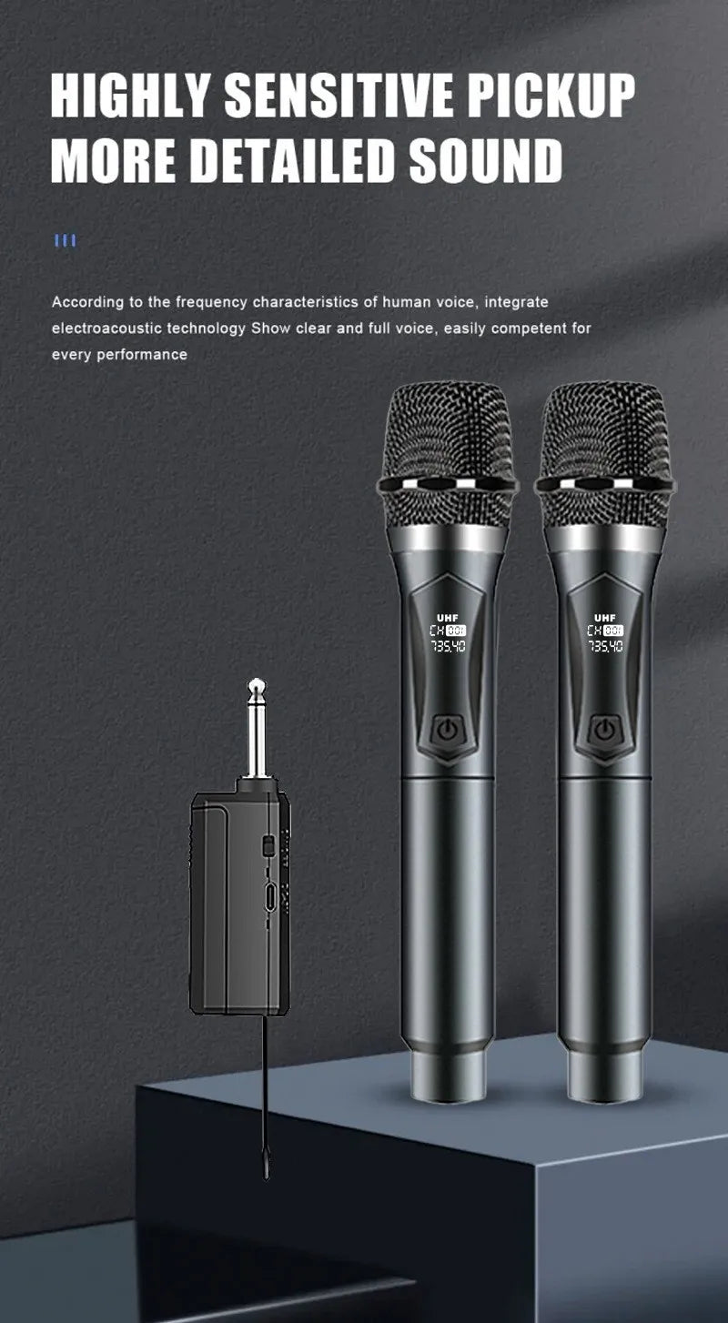 Dual Wireless Microphone Home Karaoke Stage Sound System ,Professional High-Volume Handheld Wireless Microphones for KTV