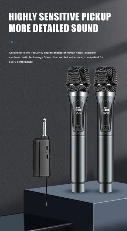 Dual Wireless Microphone Home Karaoke Stage Sound System ,Professional High-Volume Handheld Wireless Microphones for KTV