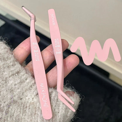 Stainless Steel False Eyelashes Tweezers Lashes Extension Clips Eyemakeup Tools Fine Tip Profession Tweezer