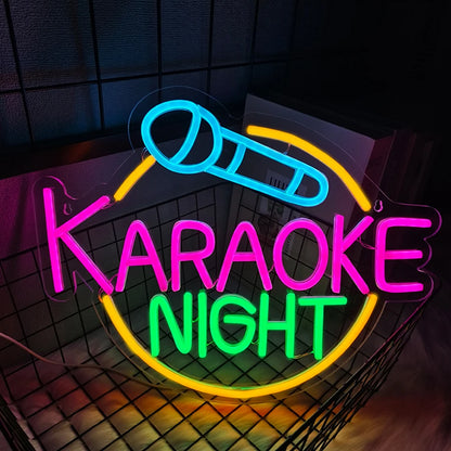 Karaoke Led Neon Sign, Microphone Note Icon, Suitable For Bars, Clubs, Music Classrooms, Music Studios, Ktv, Bedroom Decor.