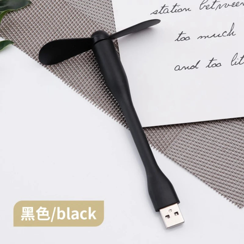 Mini USB Fan Flexible Bendable Cooling Fan For Power Bank Laptop PC AC Charger Portable Hand Fan Computer Summer Gadget