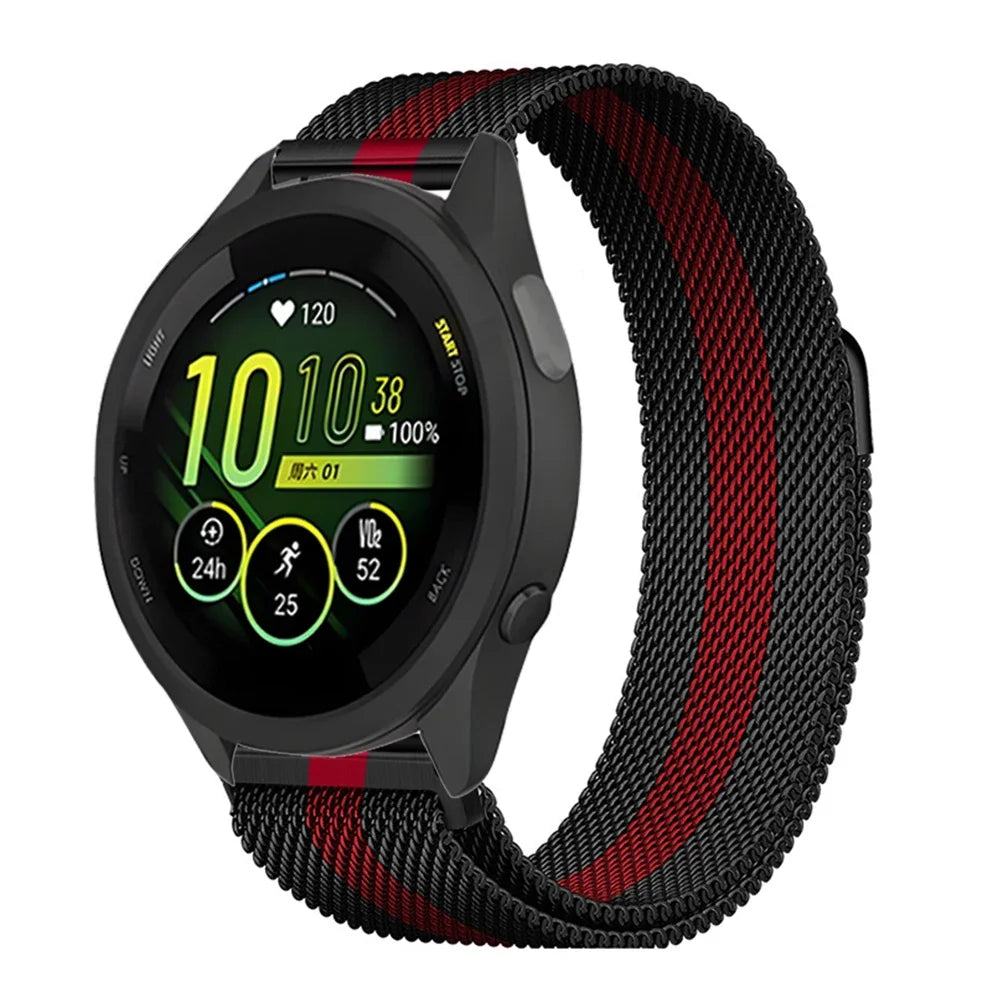 20mm 22mm Magnetic Milanese Strap for Garmin Forerunner165 55 645 265 965 255/Active 5/Vivoactive Comfortabe Band Garmin Venu 3