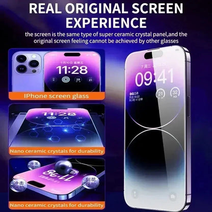 3Pcs Oleophobic Coating Dust Free Easy Installation Screen Protector For iPhone 14 11 13 12 15 16 Pro Max Mini XS X XR Glass