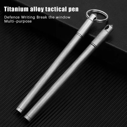 Portable Mini Titanium Ballpoint Pen EDC Gadget Keychain For Outdoor Camping Hiking Survival Gadget