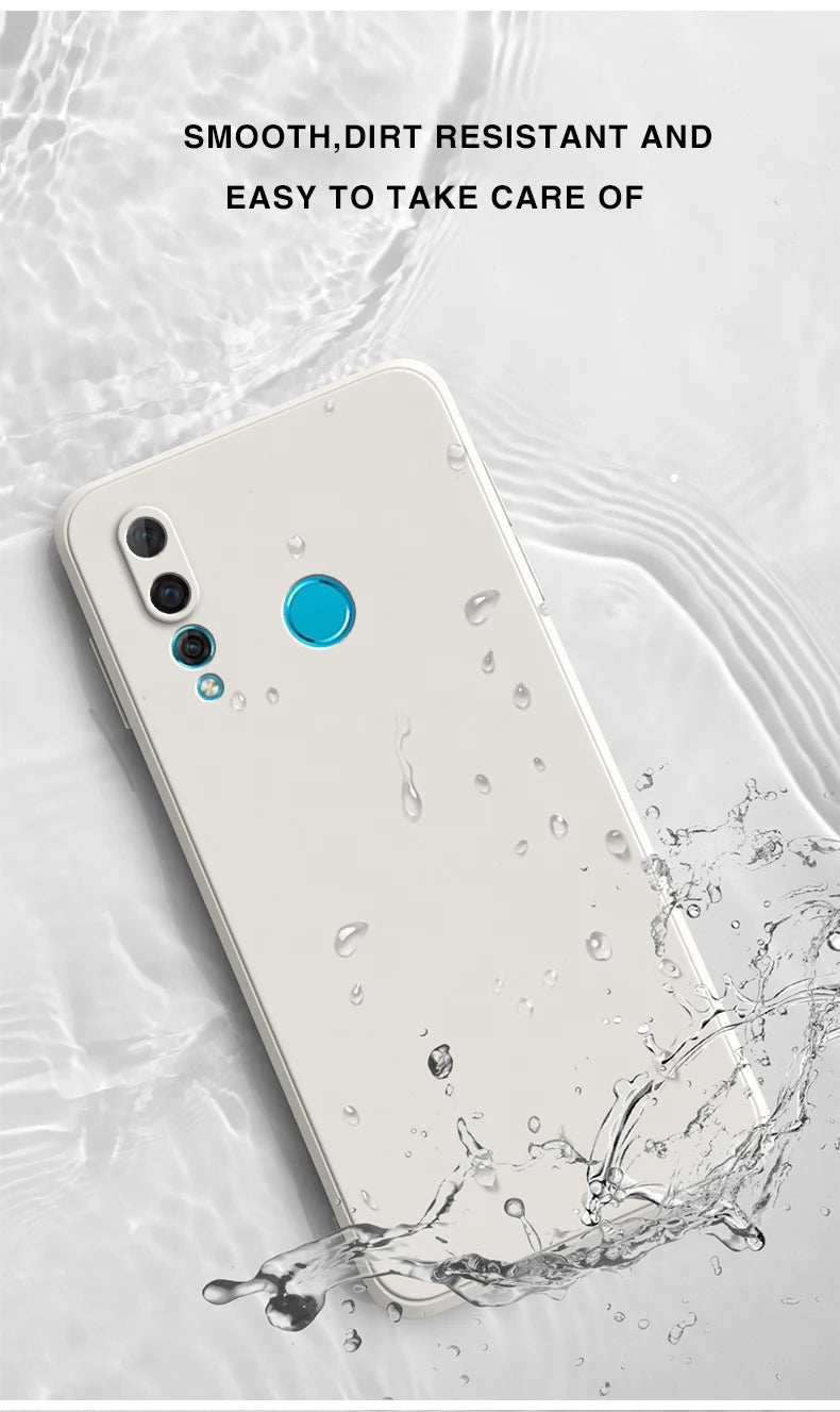 Square Liquid Silicone Phone Case for Huawei Y6P Y7P 2020 P40 lite E Y6 Y6S Y7 Y9 Prime 2019 P smart Z P30 Lite Back Cover Case