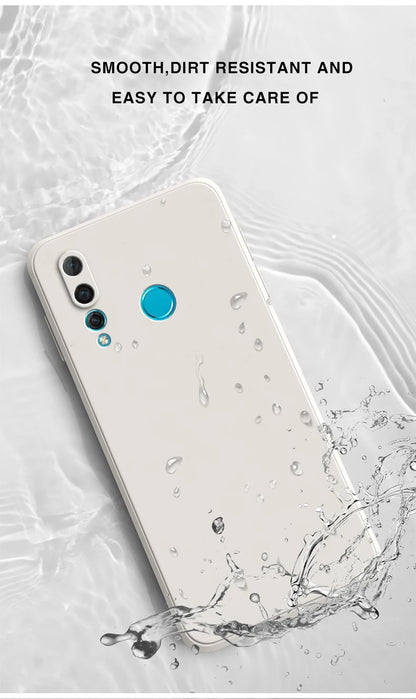 Square Liquid Silicone Phone Case for Huawei Y6P Y7P 2020 P40 lite E Y6 Y6S Y7 Y9 Prime 2019 P smart Z P30 Lite Back Cover Case