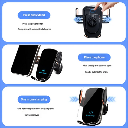 Smart Induction Car Phone Holder 15W Fast Charging Suitable For Dashboard Windshield Air Outlet Universal Automotive Supplies