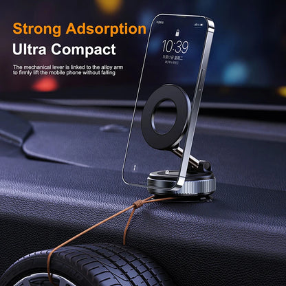 K007 Strong Magnetic Car Phone Holder Foldable Design 360° Adjustable Vacuum Mount for Car/Desk/Bathroom/Universal Use Holder