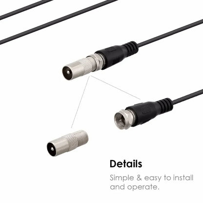 Indoor Outdoor Ultra HD Digital TV Antenna with VHF UHF Amplifier 200 Miles Range Quick Response Aerial Set for Amplified DAB
