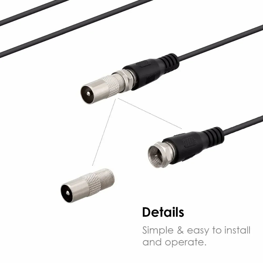 Indoor Outdoor Ultra HD Digital TV Antenna with VHF UHF Amplifier 200 Miles Range Quick Response Aerial Set for Amplified DAB