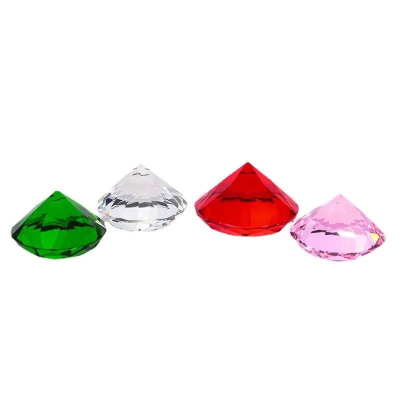 1 Piece All Colors 30mm/40mm/50mm Crystal Faceted Diamond Paperweight Table Decoration Mother's Day Gift Safe Package