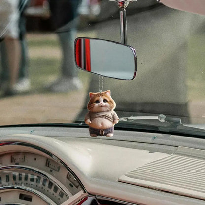 Fat Puppy Keychain 2D Flat Acrylic Cartoon Dog Ornament Car Mirror Backpacks Hanging Pendant For Home Decor