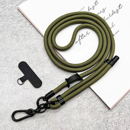 150cm Adjustable Mobile Phone Xyun Outdoor Anti-lost Crossbody Phone Lanyards Neck Rope with Patch Cellphone Hanging Cord Strap