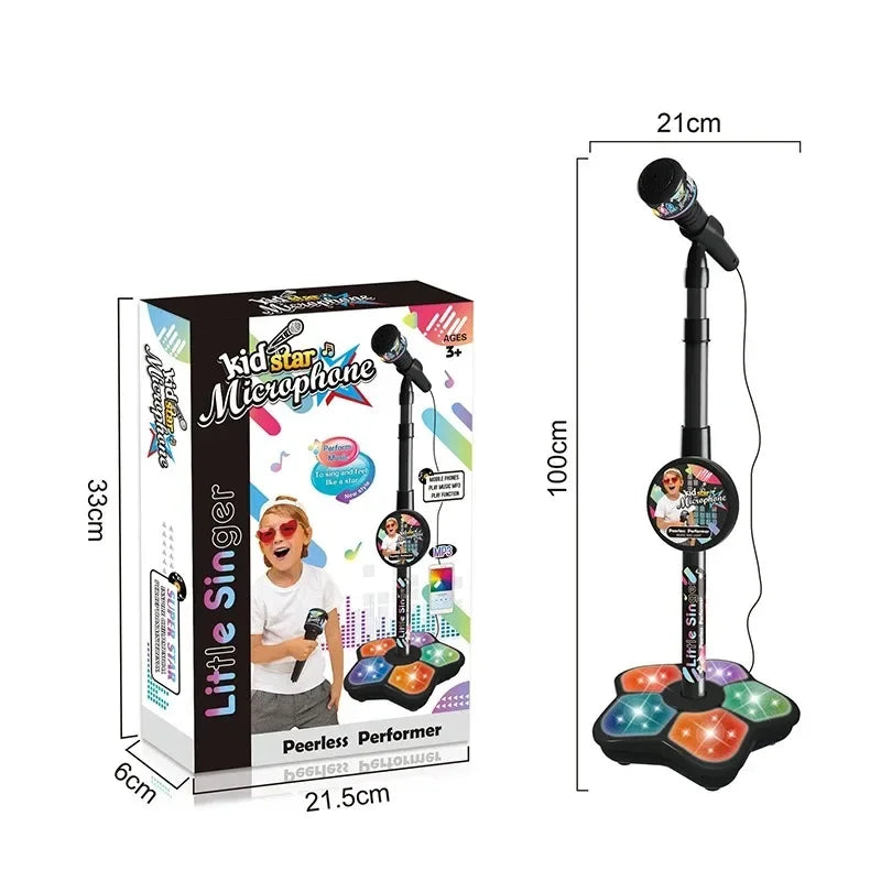 Kids Toys Karaoke Microphone with Stand Singing Song musical instruments Toys with Light Educational development games Children
