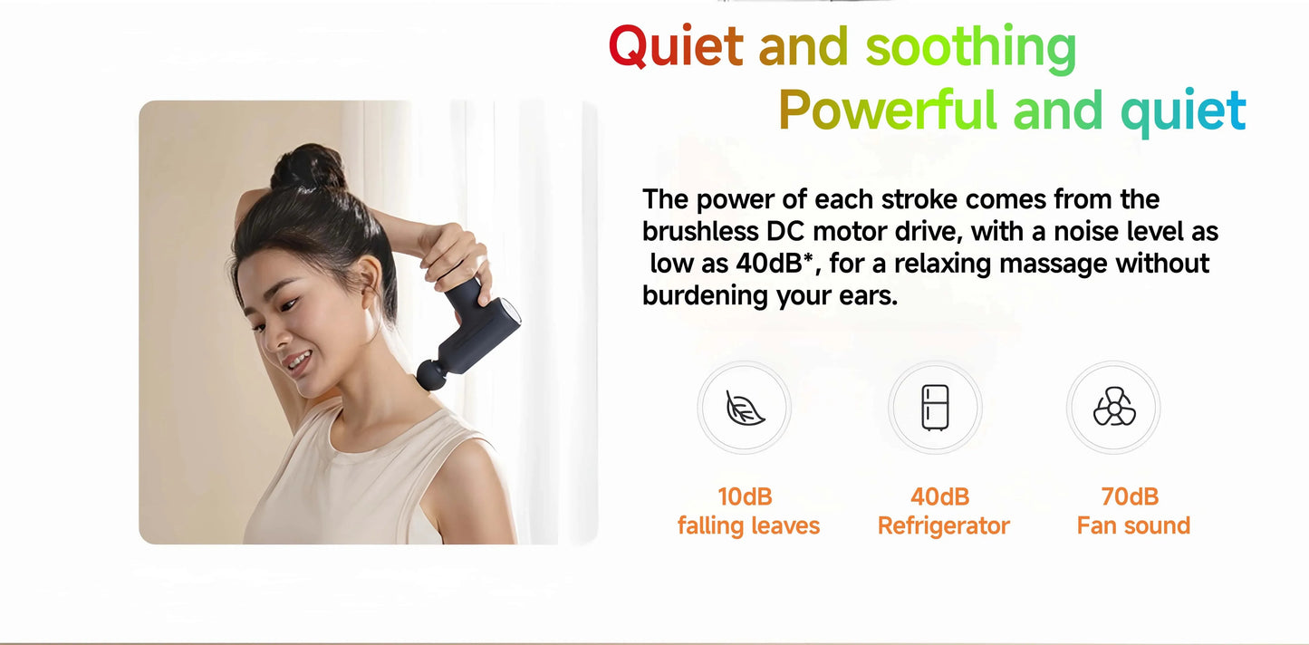 New Mijia Mini Fascia Gun 3 Portable Muscle Massage Gun Thrust Brushless Silent Motor 3 Massager Heads Relax Body Type-C CN