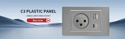 DELEFU White Retardant PC Israel USB Type C Fast Charging Wall Socket Light Tuya Wifi Smart Switch Sat TV Tel Doorbell Curtain