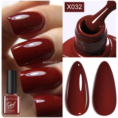 LILYCUTE 7ml Brown Red Purple Nail Gel Polish Coffee Color Series Semi Permanent UV Gel Soak off Nail Gel Varnishes For Nail Art